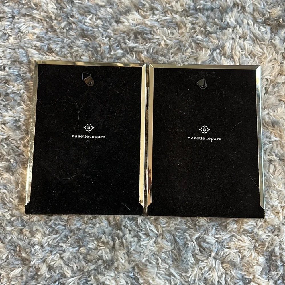 Set of two silver standing picture frame